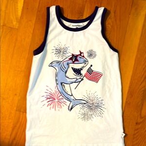 Tommy Bahama White and Blue Shark Tank Top
